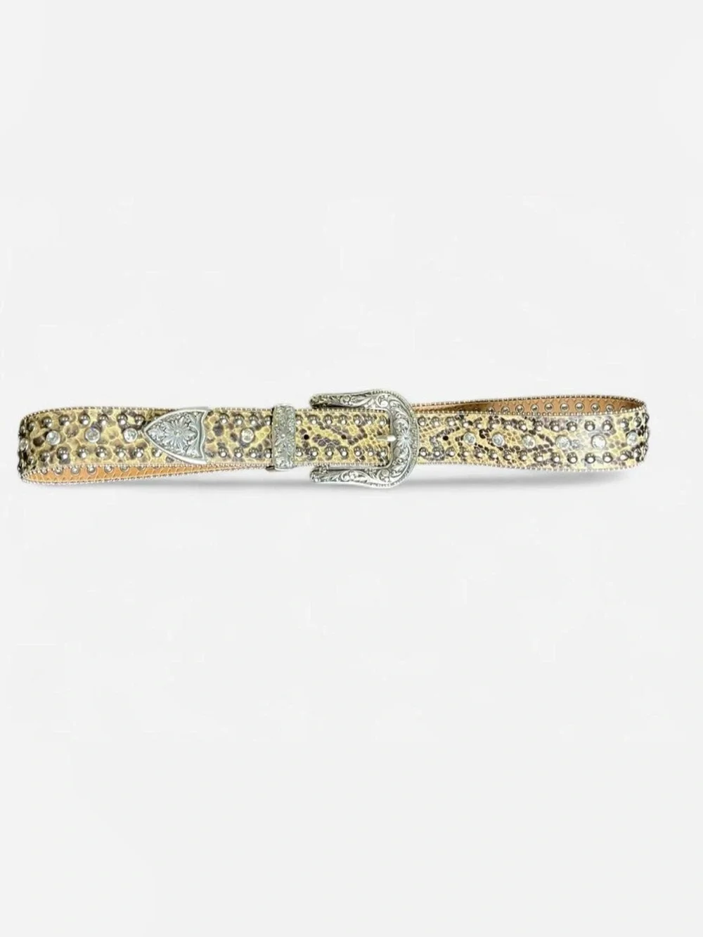 Nocona Women’s Western style rinestone studded genuine leather belt.